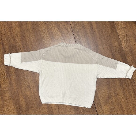 Zara Baby Toddler Size 18-24 Months Chunky Knit Sweater Cream Gray Neutral - Picture 4 of 6